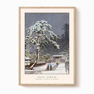 Honmon-Ji Temple In Ikegami by Hasui Kawase, Vintage Japanese Woodblock Print, Shin-Hanga Landscape Art, Fine Art Reproduction