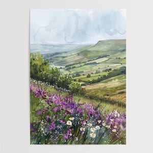 Yorkshire Dales Watercolour Landscape Art Print