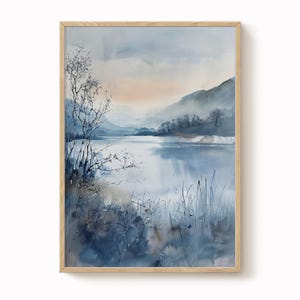 Loch Lomond Scotland Art Print: Moody Landscape Watercolor