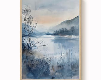 Loch Lomond Scotland Art Print: Moody Landscape Watercolor