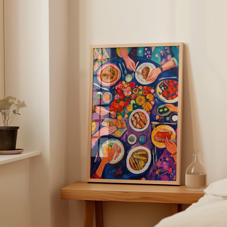 Dinner Table Art Print: Bold Fauvist Colors, Kitchen or Dining Room image 7
