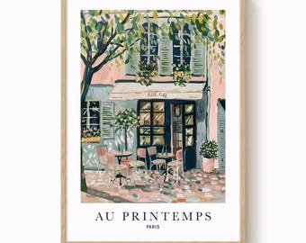 Paris Artwork Print: Spring Floral Design (Multiple Sizes Available)