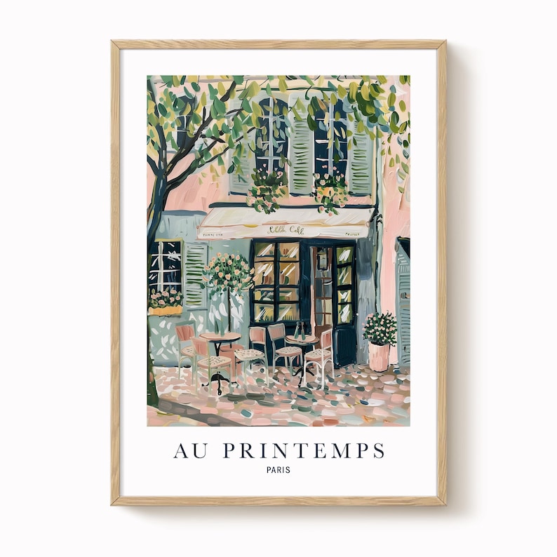 Paris Artwork Print: Spring Floral Design (Multiple Sizes Available) image 1