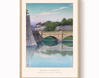 Hasui Kawase - Ponte Nij Bashi Stampa xilografica giapponese: Riproduzione artistica Shin-Hanga