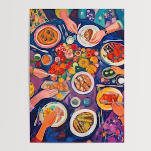 Dinner Table Art Print: Bold Fauvist Colors, Kitchen or Dining Room image 5