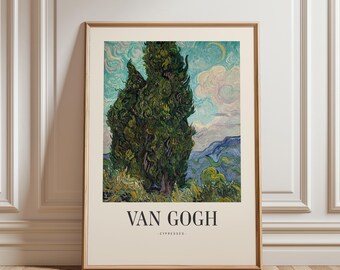 Van Gogh Art Print - Wheat Field with Cypresses