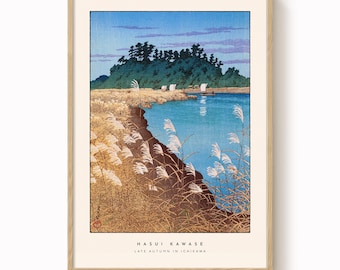 Hasui Kawase Japanese Woodblock Print: Autumn Landscape Art Reproduction
