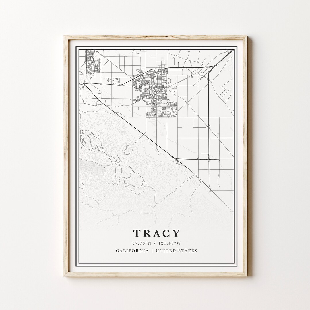 Tracy Map Digital Tracy Map Tracy California Wall Art - Etsy