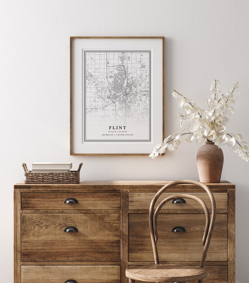 Printable Flint Map Digital Flint Map Flint Michigan Etsy UK Printable Flint Map Digital Flint Map Flint Michigan Etsy UK