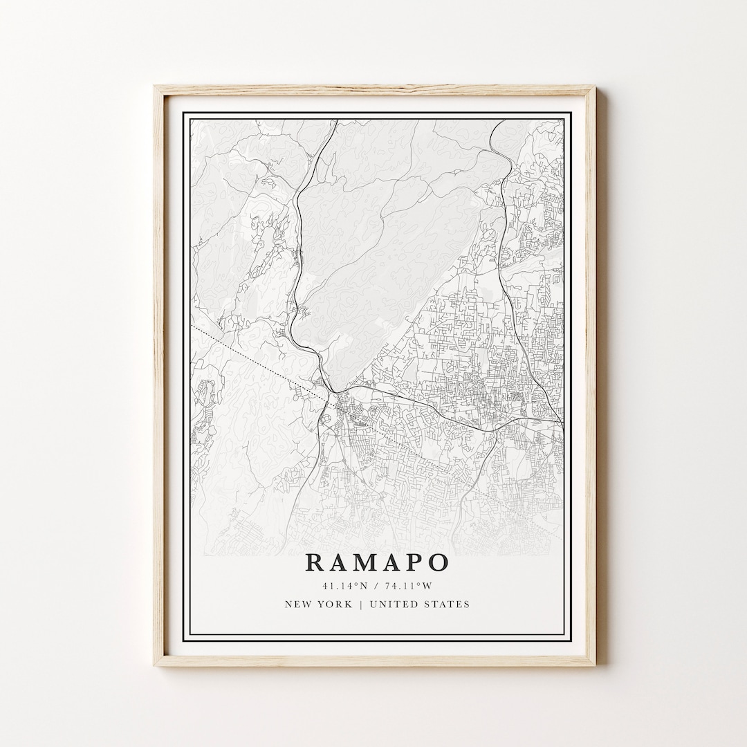 Ramapo Map Digital Ramapo Map Ramapo New York Wall Art - Etsy
