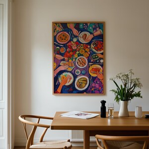 Dinner Table Art Print: Bold Fauvist Colors, Kitchen or Dining Room image 2