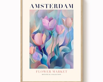 Amsterdam Flower Market Print: Abstract Tulip Floral Art
