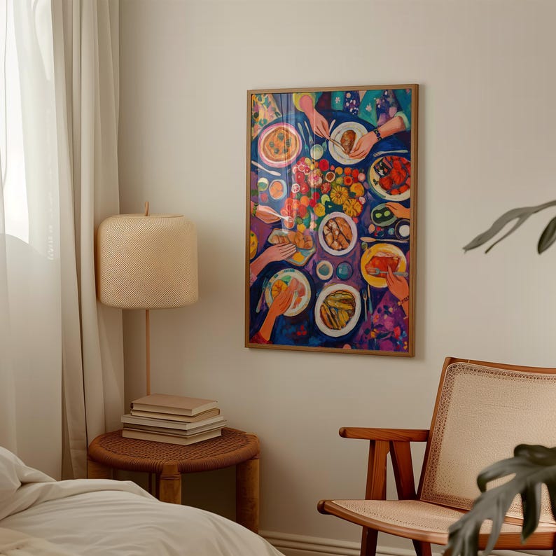 Dinner Table Art Print: Bold Fauvist Colors, Kitchen or Dining Room image 9