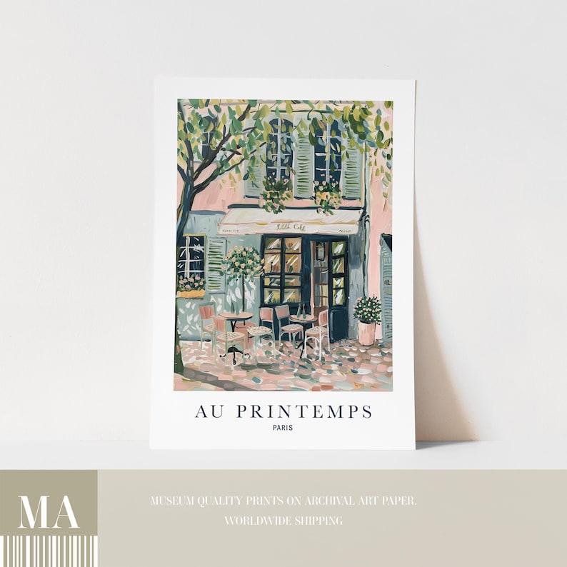 Paris Artwork Print: Spring Floral Design (Multiple Sizes Available) image 4