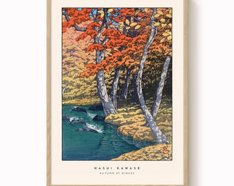Hasui Kawase - Autumn At Oirase - Japanese Woodblock Print Reproduction