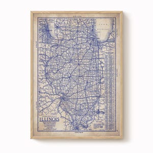 Mappa dell'Illinois, mappa d'epoca dell'Illinois, vecchia mappa dell'Illinois, mappa con progetto dell'Illinois, poster della mappa, mappa d'epoca, stampa della mappa, amante della storia, vecchia mappa
