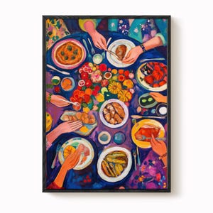 Dinner Table Art Print: Bold Fauvist Colors, Kitchen or Dining Room image 3