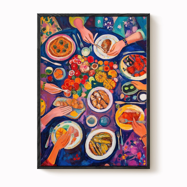 Dinner Table Art Print: Bold Fauvist Colors, Kitchen or Dining Room image 3