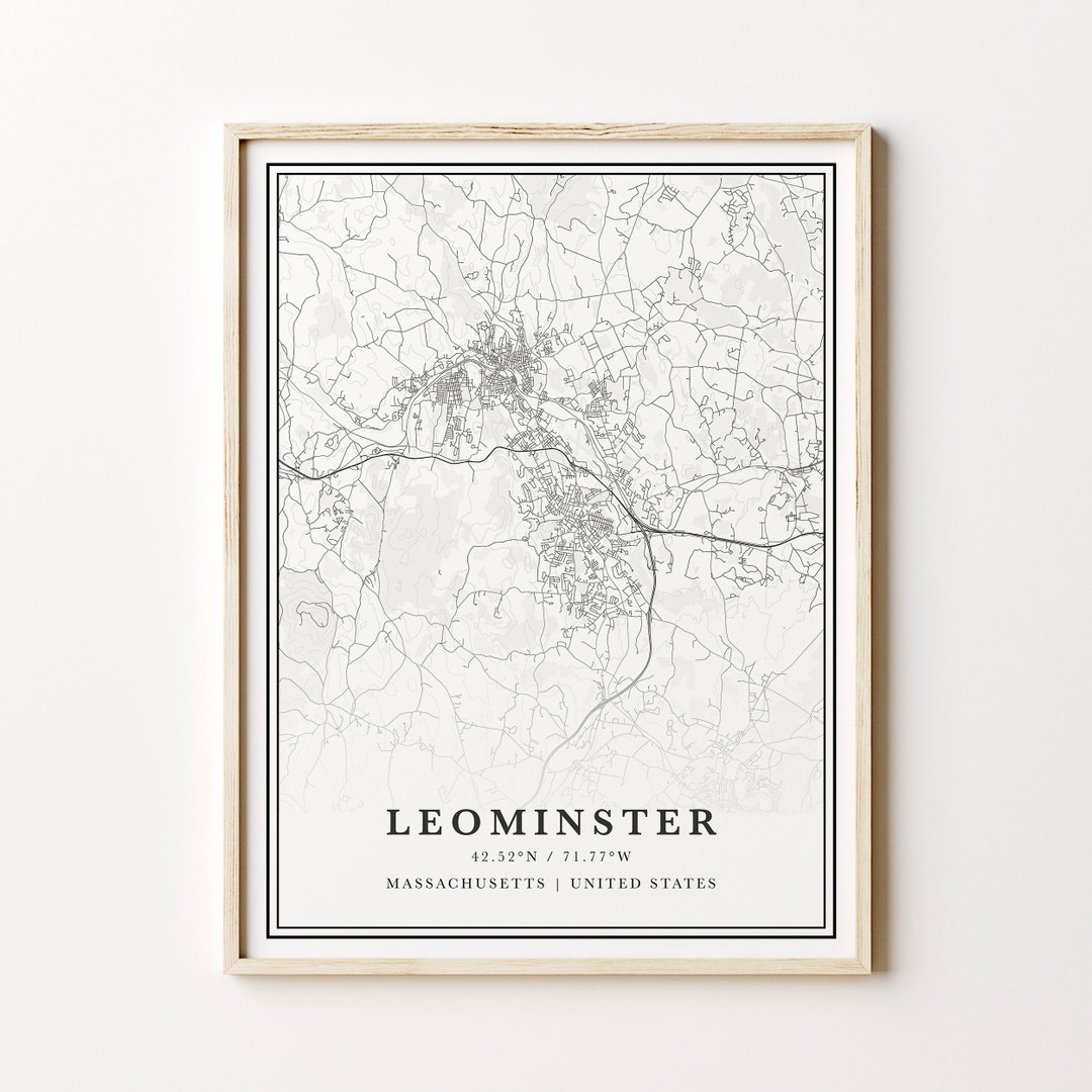 Leominster Map Digital Leominster Map Leominster Etsy