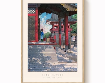 Hasui Kawase - Meguro Fudo Temple - Vintage Japanese Woodblock Print
