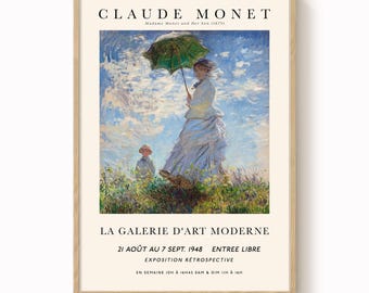 Art Print: Claude Monet Woman with a Parasol - Impressionist Poster
