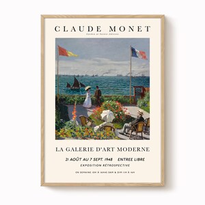 Monet &quot;Garden at Sainte-Adresse&quot; Art Print: Impressionist Coastal Landscape