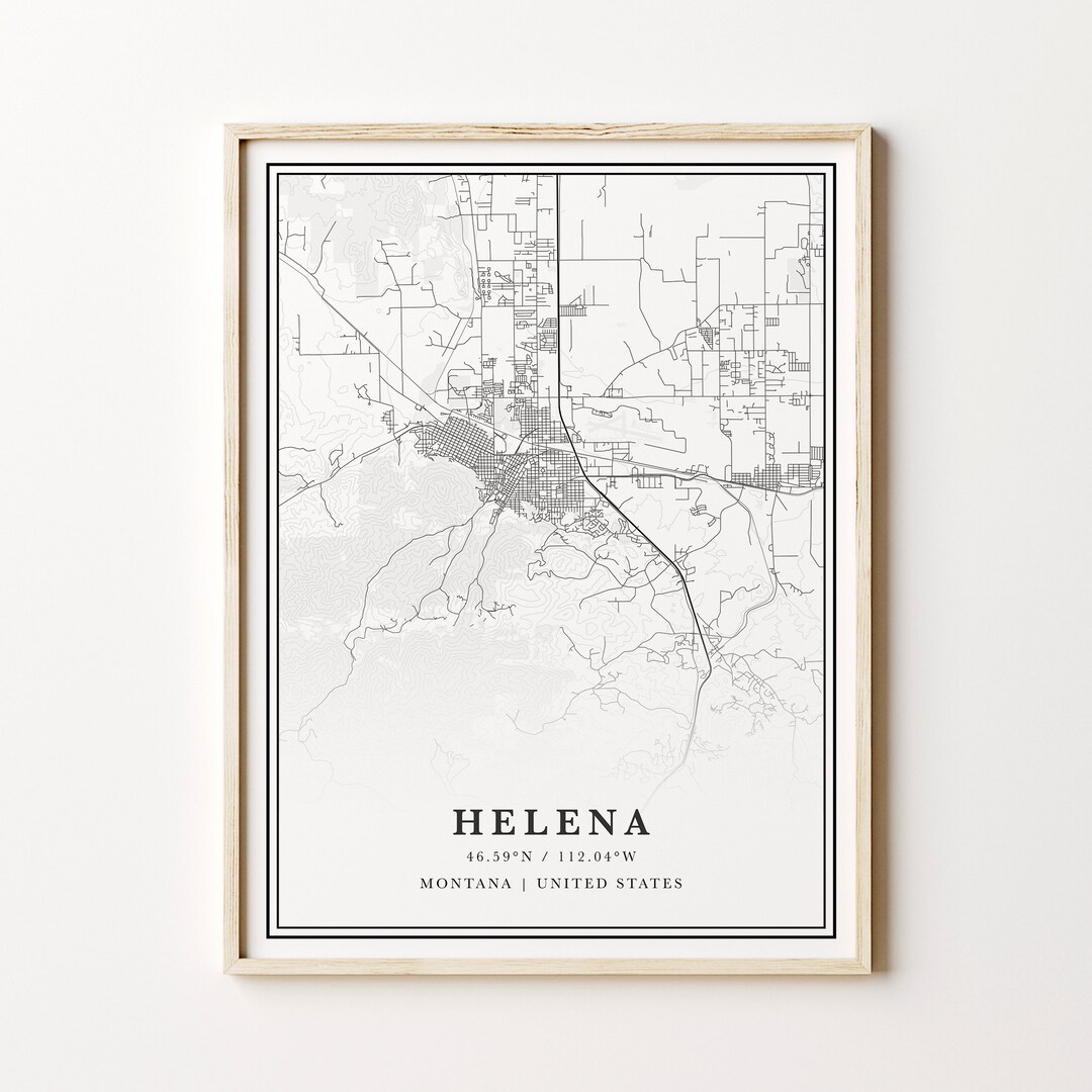 Helena Map Digital Helena Map Helena Montana Wall Art - Etsy