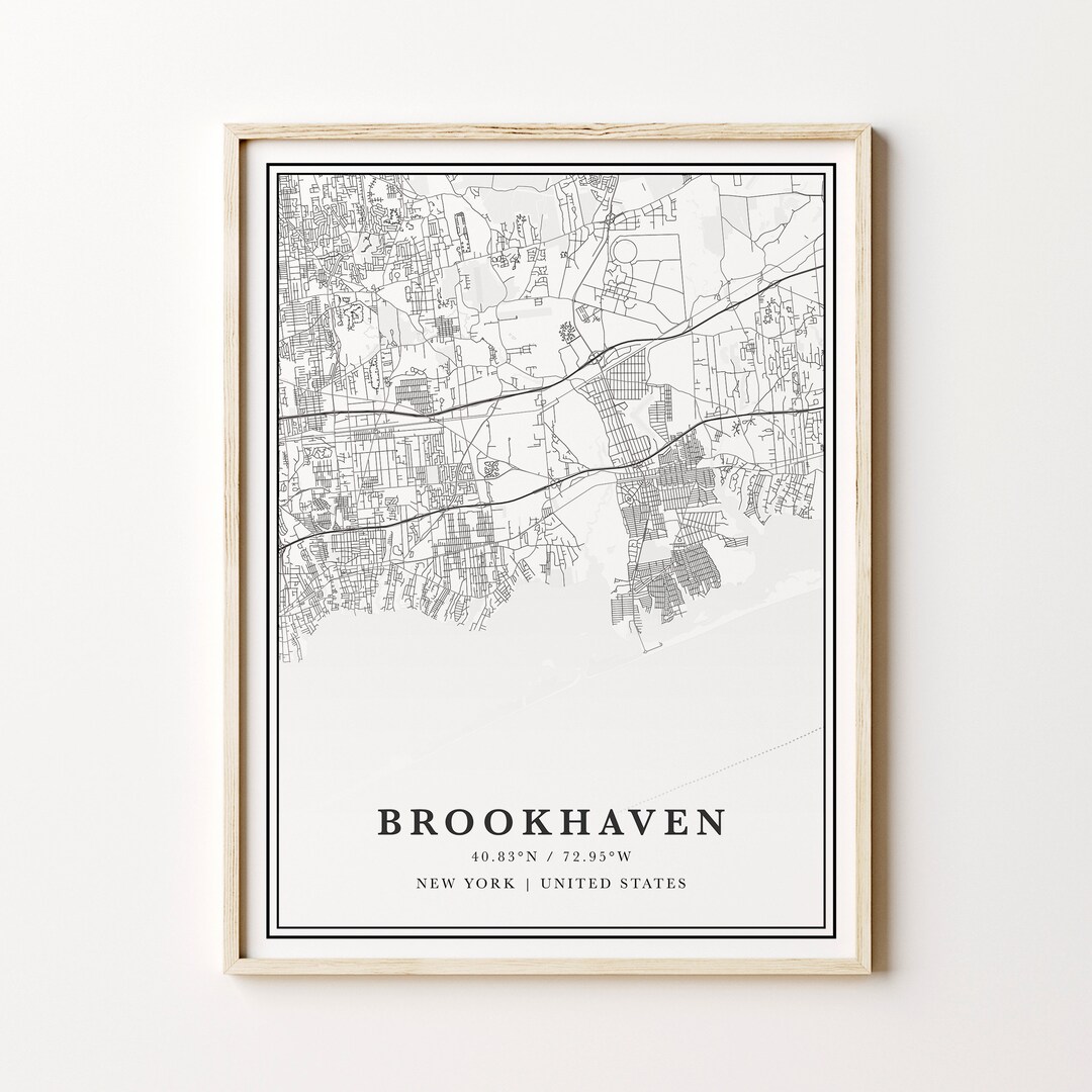 Brookhaven Map Digital Brookhaven Map Brookhaven New York Etsy