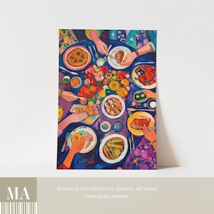 Dinner Table Art Print: Bold Fauvist Colors, Kitchen or Dining Room image 4