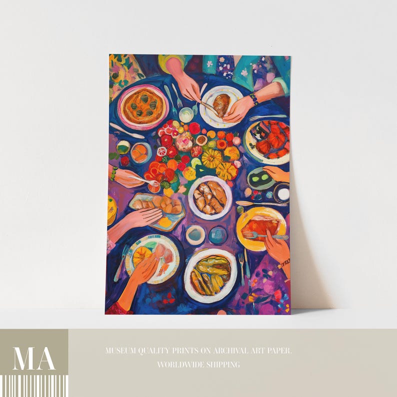Dinner Table Art Print: Bold Fauvist Colors, Kitchen or Dining Room image 4