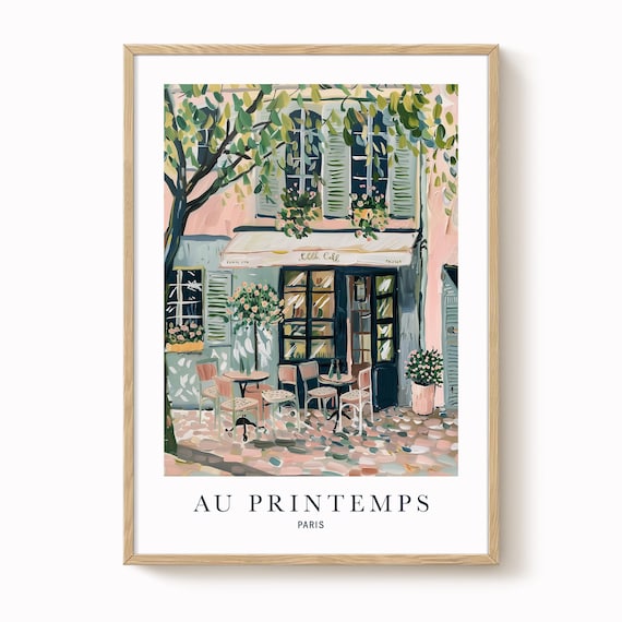 Paris Artwork Print: Spring Floral Design (Multiple Sizes Available)