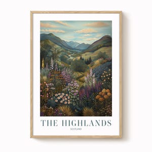 Scottish Highlands Print, travel art, Scotland travel print, scottish artwork, rural, printed posted, the highlands, scottish landscape