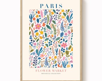 Paris Flower Market Print: Floral Botanical Art