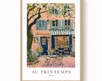 Paris City Art Print - Spring Flowers, Soft Pastel Colors