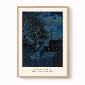 Hasui Kawase Japanese Woodblock Print: Kamezaki Landscape Art Reproduction