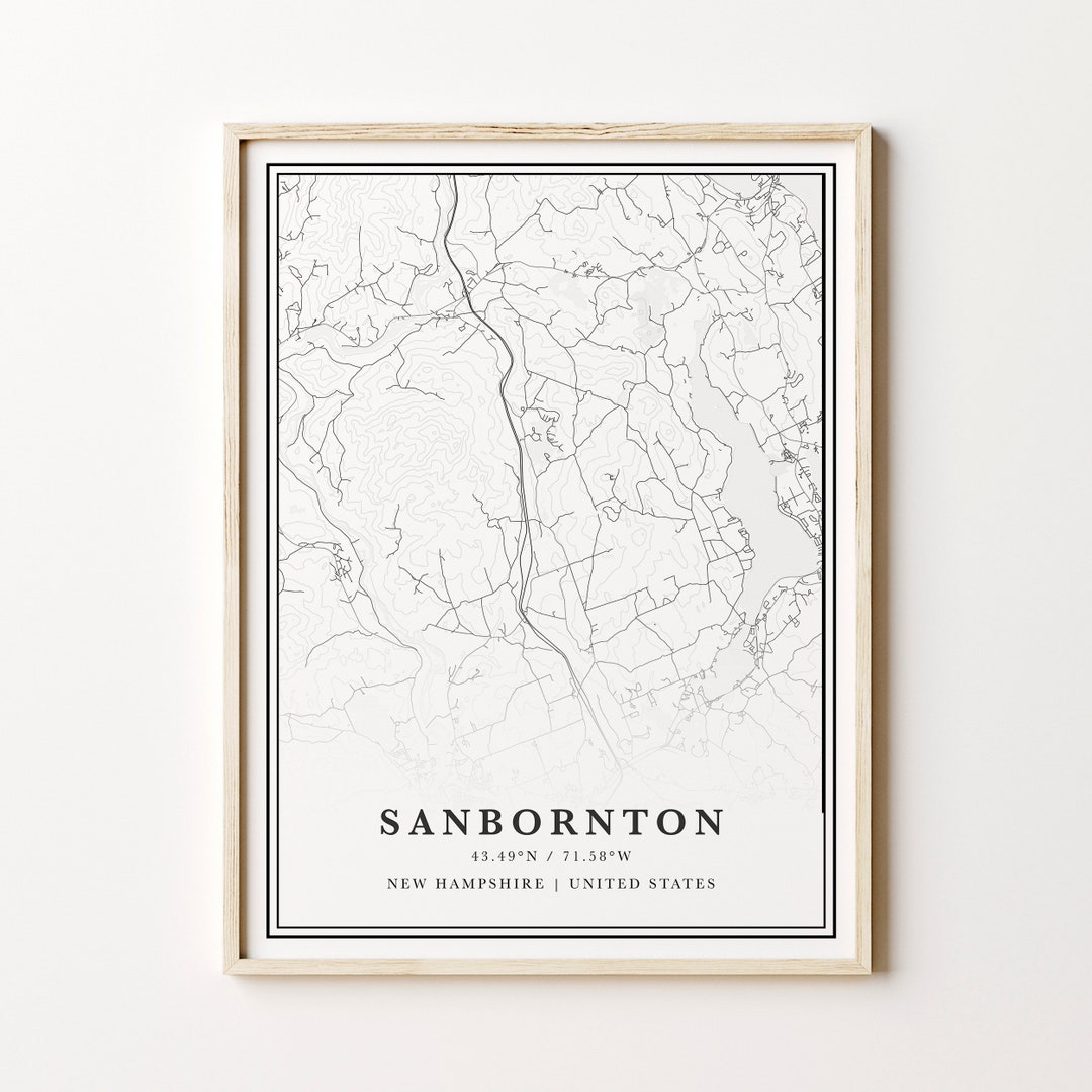 Sanbornton Map Digital Sanbornton Map Sanbornton New Etsy