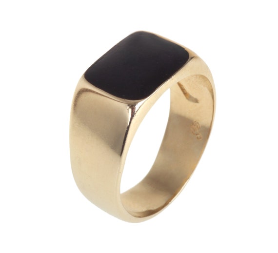 14K Gold Filled Rectangular statement ring inlaid with Etsy