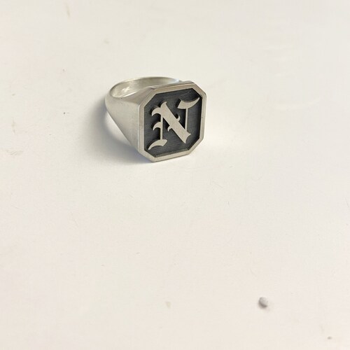 Silver Old English signet ring, Custom letter ring, personalized shops ring, Custom Signet Ring, Silver Signet Ring, Initial Signet Ring,