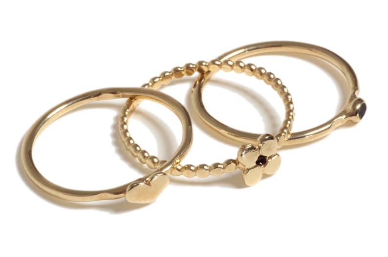 Thin Stackable Ring 14K Gold Plated OR Sterling Silver Dainty Ring Knuckle Ring Thin Ring Stacking Ring Midi Flower Ring Flower Ring