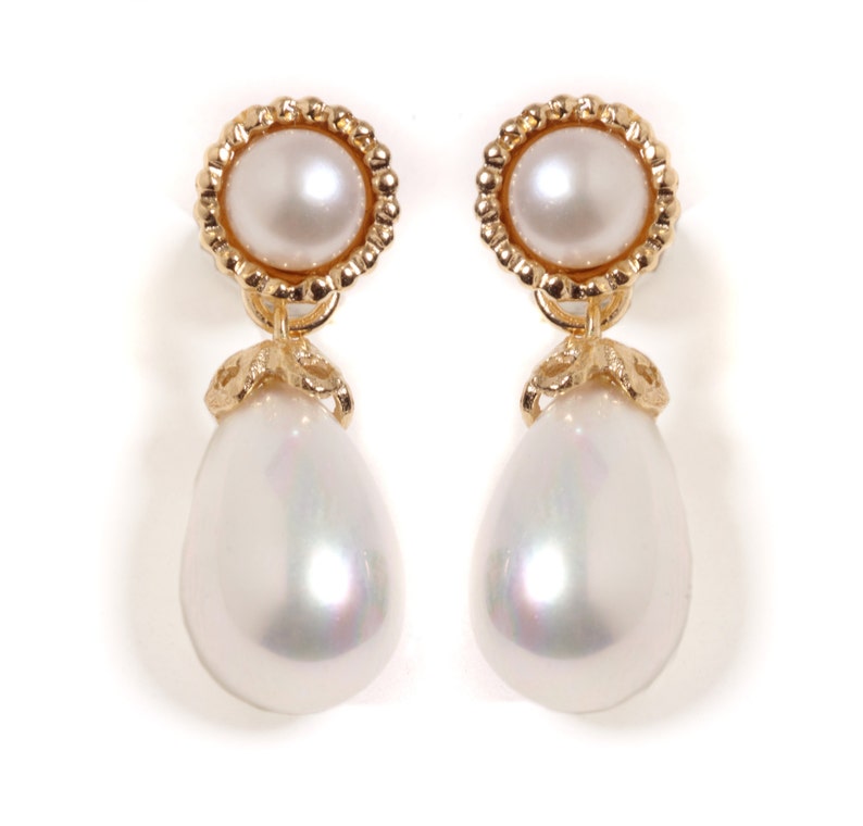Bridal Pearl Earrings Teardrop pearl earrings Wedding | Etsy