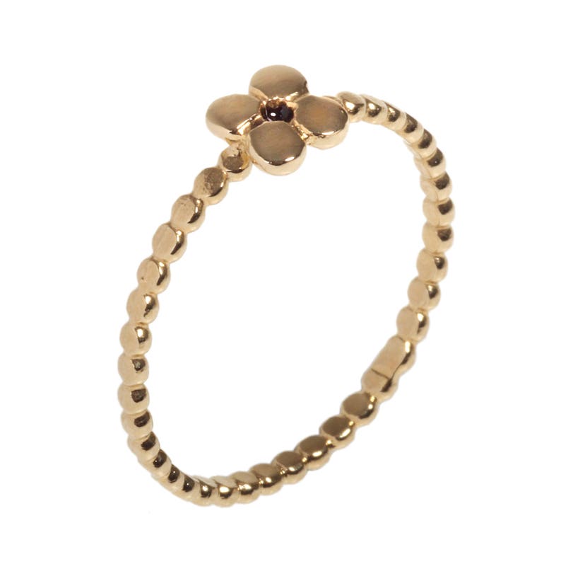 Thin Stackable Ring 14K Gold Plated OR Sterling Silver Dainty Ring Knuckle Ring Thin Ring Stacking Ring Midi Flower Ring Flower Ring