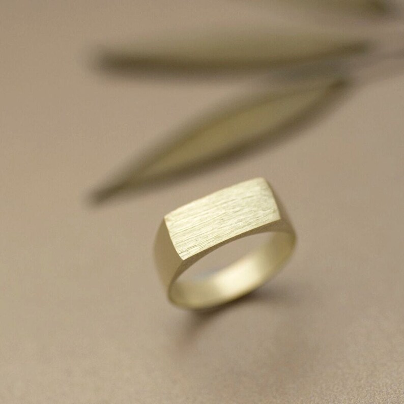 Ring Geometric Brushed Ring Brushed Modern Finish Etsy