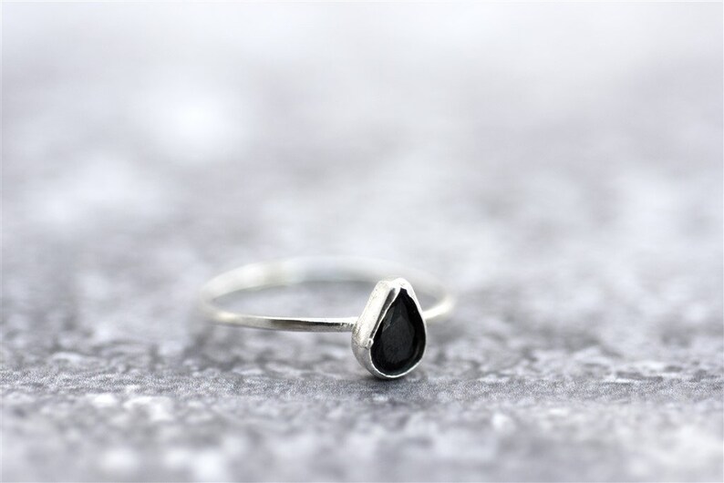 Unique Stacking Ring Stone Stacking Ring Thin Stackable Ring Ring for Women Teardrop Solitaire Ring Teardrop Ring Silver Stacking Ring