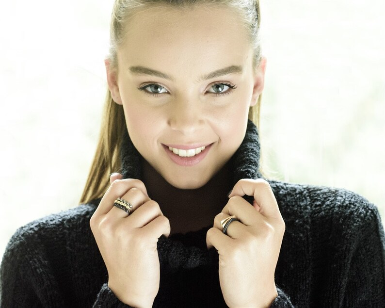 Gold Stacking Ring Women Ring Square Ring Gold Statement Etsy Israel