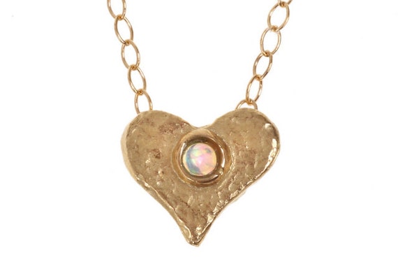 Gemstone Pendant Heart Pendant Necklace Inlaid With Gemstone - Etsy