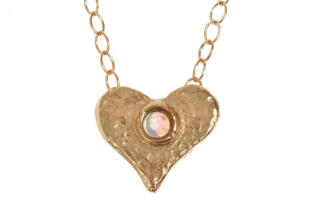 Gemstone pendant Heart pendant necklace inlaid with gemstone | Etsy