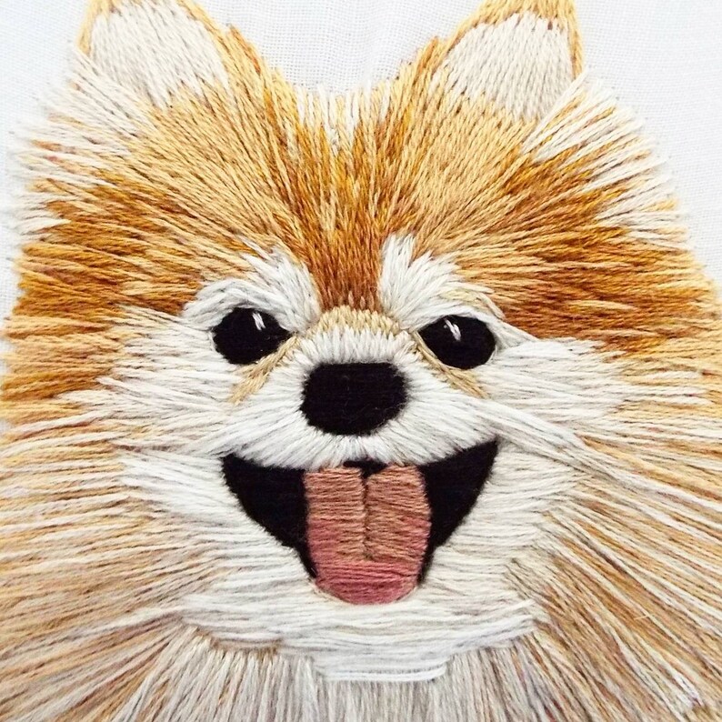 Large Custom Embroidered Pet Portrait Embroidered Hoop Art Etsy