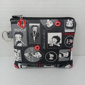 Betty Boop Coin Purse: Handmade Zippered Key Chain Bag