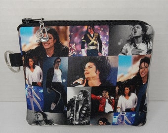 Handmade Michael Jackson Coin Purse: Zippered Cotton Card Holder