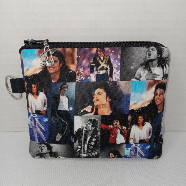 Handmade Michael Jackson Coin Purse: Zippered Cotton Card Holder